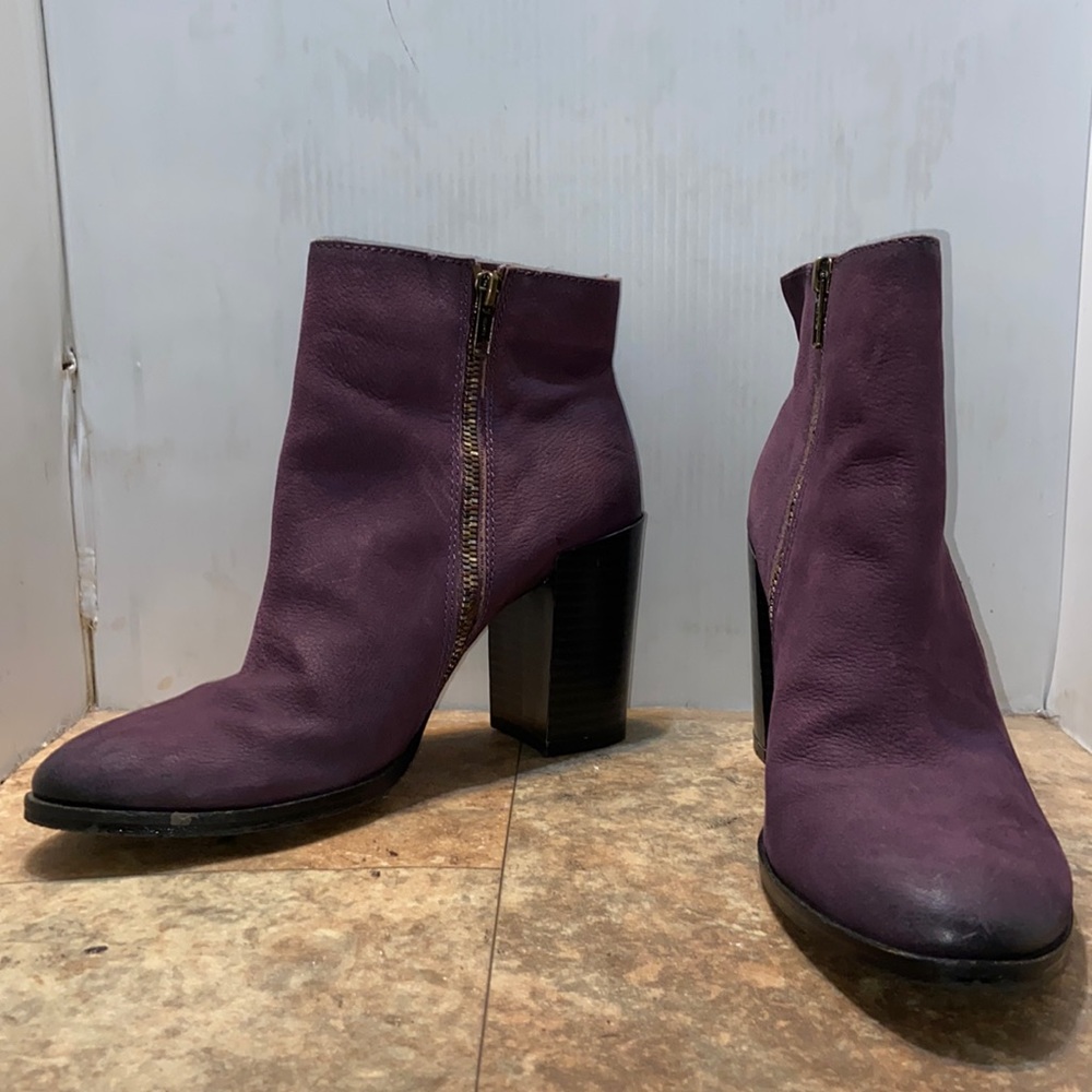 Nicole chunky heeled boots , purple sz 8